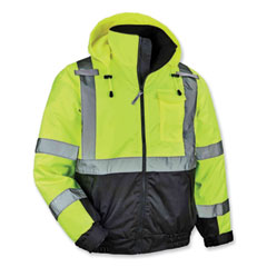 ergodyne® GloWear 8377 Class 3 Hi-Vis Quilted Bomber Jacket, Lime, Small, Ships in 1-3 Business Days