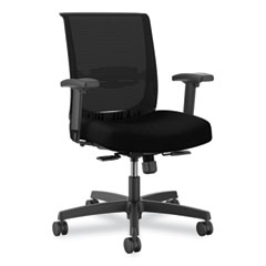 HON® Convergence Mid-Back Task Chair, Swivel-Tilt, Up to 275lb, 16.5" to 21" Seat Ht, Black Seat/Back/Frame,Ships in 7-10 Bus Days