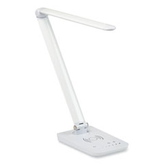 Vamp LED Wireless Charging Lamp, Multi-pivot Neck, 16.75" High, White