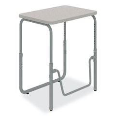 AlphaBetter 2.0 Height-Adjustable Student Desk with Pendulum Bar, 27.75 x 19.75 x 22 to 30, Pebble Gray