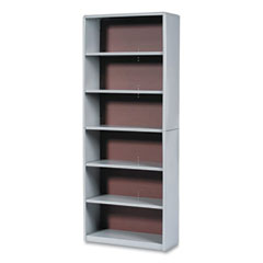 ValueMate Economy Bookcase, Six-Shelf, 31.75w x 13.5d x 80h, Gray