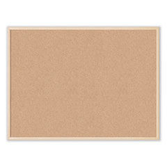 U Brands Cork Bulletin Board, 47 x 35, Tan Surface, Birch Wood Frame