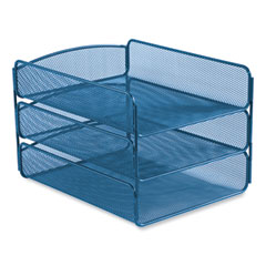 Safco® Onyx Triple Tray, 3 Sections, Letter Size Files, 9.25 x 11.75 x 8, Blue, Ships in 1-3 Business Days
