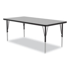 Height-Adjustable Activity Tables, Rectangular, 60w x 30d x 19h, Gray Granite, 4/Pallet