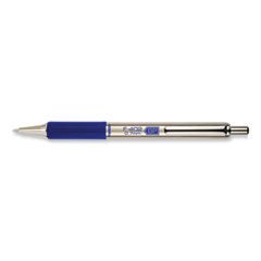 Zebra® F-402 Ballpoint Pen, Retractable, Fine 0.7 mm, Blue Ink, Stainless Steel/Blue Barrel