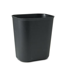 Rubbermaid® Commercial Fire-Resistant Wastebasket, Rectangular, Fiberglass, 3.5 gal, Black