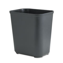 Fire-Resistant Wastebasket, Rectangular, Fiberglass, 7 gal, Black