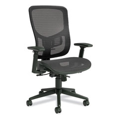 FlexFit Kroy Mesh Task Chair, Supports Up to 275 lbs, 18.9 to 22.76" Seat Height, Black Seat, Black Back, Black Base