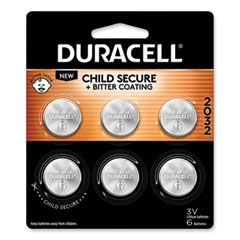 Duracell® Lithium Coin Batteries With Bitterant, 2032, 6/Pack