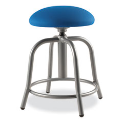 6800 Series Height Adjustable Fabric Padded Seat Stool, Supports 300 lb, 18" to 25" Seat Height, Cobalt Blue Seat/Gray Base