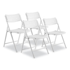 AirFlex Series Premium Poly Folding Chair, Supports Up to 1,000 lb, 17.25" Seat Height, White Seat/Back/Base, 4/Carton