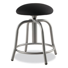 6800 Series Height Adjustable Fabric Seat Swivel Stool, Supports Up to 300 lb, 18" to 25" Seat Height, Black Seat/Gray Base
