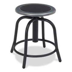 6800 Series Height Adjustable Metal Seat Swivel Stool, Supports Up to 300 lb, 18" to 24" Seat Height, Black Seat/Base