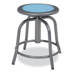 6800 Series Height Adjustable Metal Seat Stool, Supports Up to 300 lb, 18" to 24" Seat Height, Blueberry Seat, Gray Base