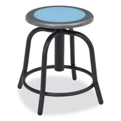 6800 Series Height Adj Metal Seat Stool, Supports 300 lb, 18" to 24" Seat Ht, Blueberry Seat/Black Base