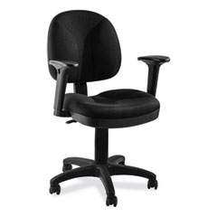 Comfort Task Chair with Arms, Supports Up to 300 lb, 19" to 23" Seat Height, Black Seat, Black Back, Black Base
