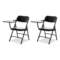 5200 Series Right-Side Tablet-Arm Folding Chair, Supports Up to 480 lb, 17.25" Seat Height, Black, 2/CT,Ships in 1-3 Bus Days