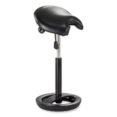 Twixt Extended-Height Saddle Seat Stool, Backless, Supports Up to 300 lb, 22.9" to 32.7" Seat Height, Black Seat
