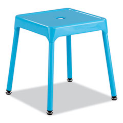 Steel Guest Stool, Backless, Supports Up to 275 lb, 15" to 15.5" Seat Height, Baby Blue Seat, Baby Blue Base