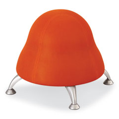 Runtz Ball Chair, Backless, Supports Up to 250 lb, Orange Fabric Seat, Silver Base, Ships in 1-3 Business Days