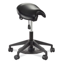 Safco® Saddle Seat Lab Stool, Backless, Supports Up to 250 lb, 21.25"-26.25" High Black Seat, Black Base, Ships in 1-3 Business Days