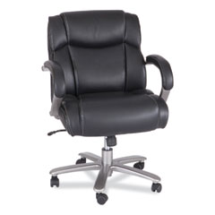 Lineage Big & Tall Mid Back Task Chair 24.5" Back, Supports 350 lb, 19.5" to 23.25" Seat Height, Black Seat, Chrome Base