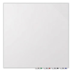 Aria Low Profile Magnetic Glass Whiteboard, 60 x 36, White Surface