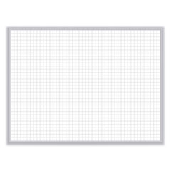 1 x 1 Grid Magnetic Whiteboard, 36 x 24, White/Gray Surface, Satin Aluminum Frame
