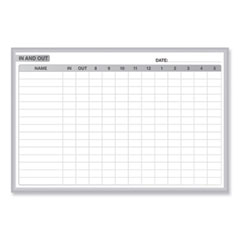In/Out Magnetic Whiteboard, 36 x 24, White/Gray Surface, Satin Aluminum Frame