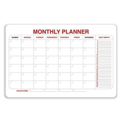 Ghent Monthly Planner Whiteboard with Radius Corners, 36 x 24, White/Red/Black Surface, Ships in 7-10 Business Days