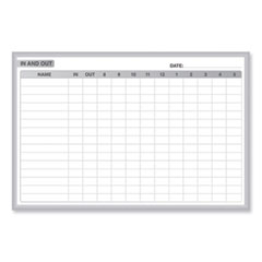 In/Out Magnetic Whiteboard, 48.5 x 36.5, White/Gray Surface, Satin Aluminum Frame