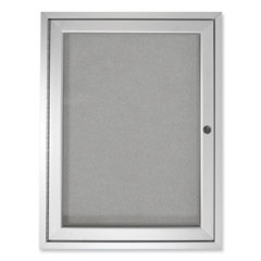 1 Door Enclosed Vinyl Bulletin Board with Satin Aluminum Frame, 18 x 24, Silver Surface