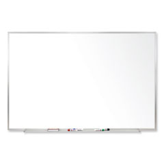 Magnetic Porcelain Whiteboard with Satin Aluminum Frame, 48.5 x 36.5, White Surface