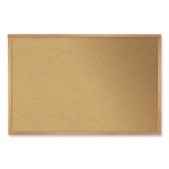 Natural Cork Bulletin Board with Frame, 46.5 x 36, Tan Surface, Natural Oak Frame