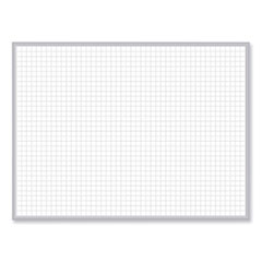 1 x 1 Grid Magnetic Whiteboard, 96.5 x 48.5, White/Gray Surface, Satin Aluminum Frame