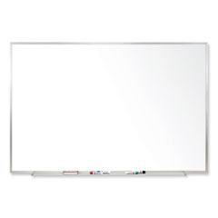 Magnetic Porcelain Whiteboard with Satin Aluminum Frame, 60.5 x 48.5, White Surface