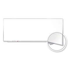 Magnetic Porcelain Whiteboard with Satin Aluminum Frame, 144.5 x 48.5, White Surface