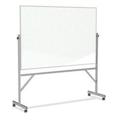 Reversible Magnetic Porcelain Whiteboard with Satin Aluminum Frame, 77.25 x 78.13, White Surface, Ships in 7-10 Business Days