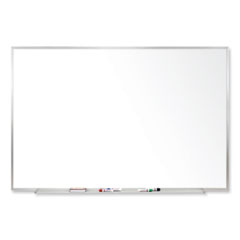 Magnetic Porcelain Whiteboard with Satin Aluminum Frame, 120.5 x 48.5, White Surface