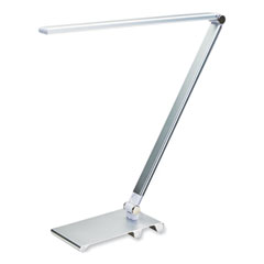 LED Desk Lamp with Dimmer, 2-Point Adjustable Neck, 15" High, Silver
