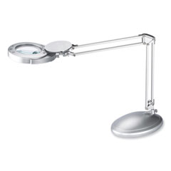 V-Light LED Magnifier Lamp with Clamp, Swing Arm, 22" High, Silver, Ships in 4-6 Business Days