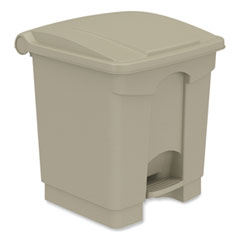 Safco® Plastic Step-On Receptacle, 20 gal, Metal, Tan, Ships in 1-3 Business Days