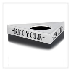 Safco® Trifecta Waste Receptacle Lid. Laser Cut "RECYCLE" Inscription, 20w x 20d x 3h, Stainless Steel, Ships in 1-3 Business Days