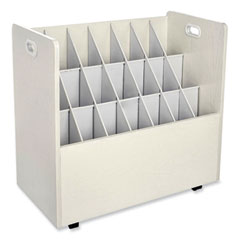 Safco® Mobile Roll File, 21 Compartments, 30.25w x 15.75d x 29.25h, Tan, Ships in 1-3 Business Days