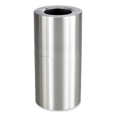 Safco® Single Recycling Receptacle, 20 gal, Steel, Brushed Aluminum, Ships in 1-3 Business Days
