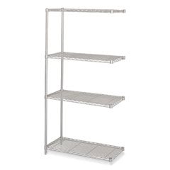 Industrial Add-On Unit, Four-Shelf, 36w x 18d x 72h, Steel, Metallic Gray
