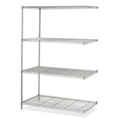 Industrial Add-On Unit, Four-Shelf, 48w x 24d x 72h, Steel, Metallic Gray