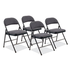 970 Series Fabric Padded Steel Folding Chair, Supports 250 lb, 17.75" Seat Ht, Star Trail Blue, 4/CT,Ships in 1-3 Bus Days