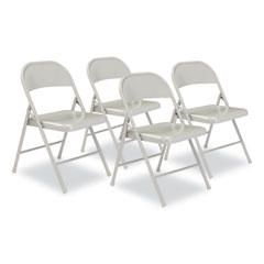 900 Series All-Steel Folding Chair, Supports Up to 250 lb, 17.75" Seat Height, Gray Seat, Gray Back, Gray Base, 4/Cartpn