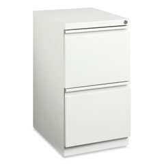 Hirsh Industries® Full-Width Pull 20 Deep Mobile Pedestal File, 2-Drawer: File/File, Letter, White, 15x19.88x27.75, Ships in 4-6 Business Days